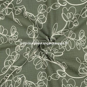 Double Gauze tuplaharsokangas Brodeerattu Maasto