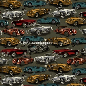 Harjattu Joustocollege Old Cars Light Blue