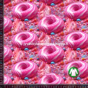 Digiprintti trikoo Pink Donut