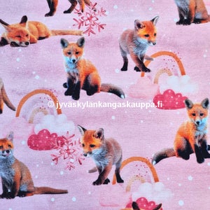 Digiprintti trikoo Winter Fox Light Pink