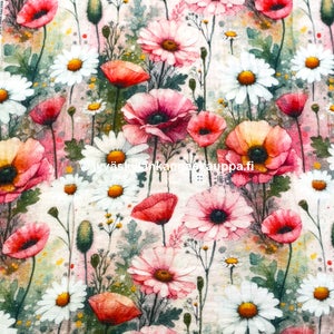 Double Gauze tuplaharsokangas Blossom Pink and Coral