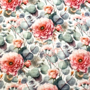 Double Gauze tuplaharsokangas Eucalyptus Coral