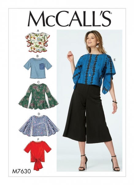 McCall's M7630 Tops with Sleeve and Hem Variations